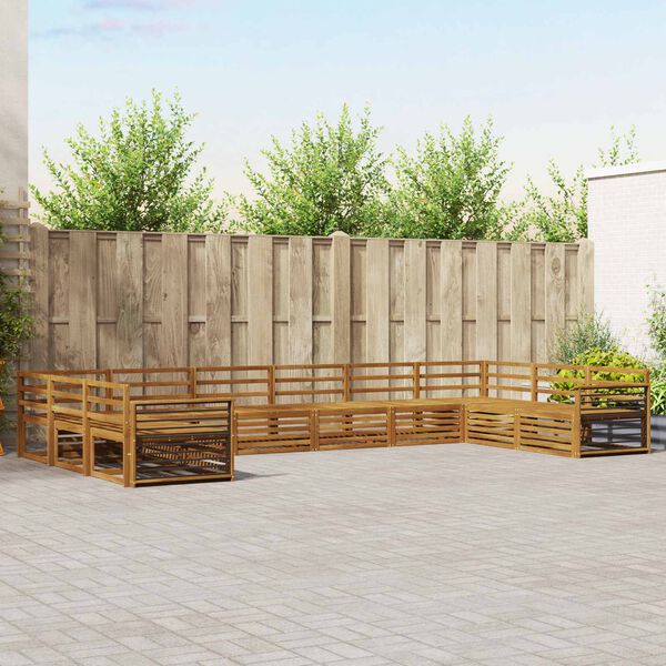 vidaXL Sedac&iacute; soupravy 10 pcs Př&iacute;rodn&iacute; Masivn&iacute; ak&aacute;tov&eacute; dřevo