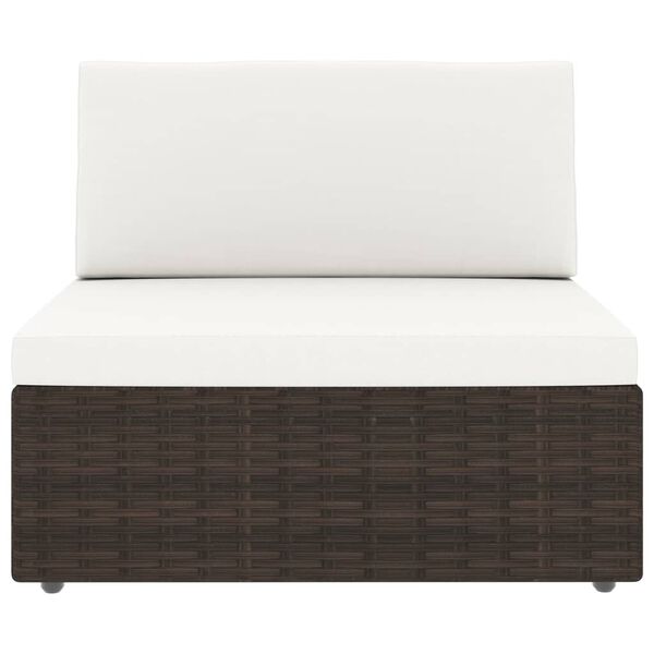 vidaXL D&iacute;lč&iacute; středov&aacute; pohovka polyratan hněd&aacute;