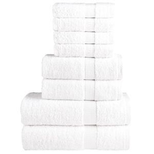 vidaXL 8d&iacute;ln&aacute; sada ručn&iacute;ků Premium SOLUND b&iacute;l&aacute; 600 g/m&sup2;