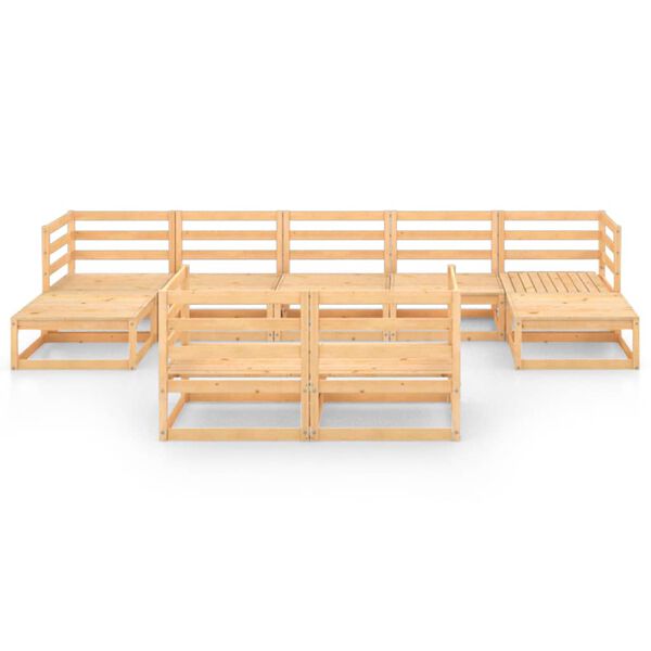 vidaXL 9d&iacute;ln&aacute; zahradn&iacute; sedac&iacute; souprava masivn&iacute; borov&eacute; dřevo