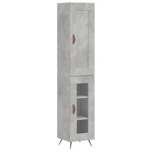vidaXL Skř&iacute;ň highboard betonově &scaron;ed&aacute; 34,5x34x180 cm kompozitn&iacute; dřevo