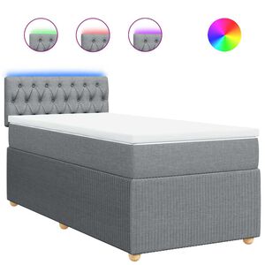 vidaXL Box spring postel s matrac&iacute; světle &scaron;ed&aacute; 80 x 200 cm textil