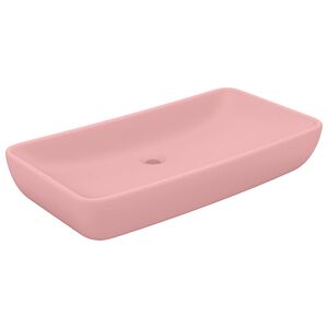 vidaXL Luxusn&iacute; umyvadlo obd&eacute;ln&iacute;kov&eacute; matn&eacute; růžov&eacute; 71 x 38 cm keramick&eacute;