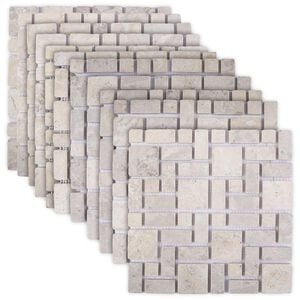 vidaXL Mozaikov&eacute; dlaždice Kr&eacute;mov&aacute; 30 x 30 cm Mramor