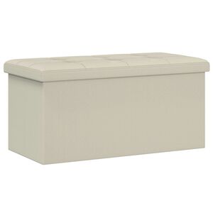 vidaXL Skl&aacute;dac&iacute; &uacute;ložn&aacute; lavice B&iacute;l&aacute; 180 kg 80 L 77 x 38 x 38 cm Tkanina
