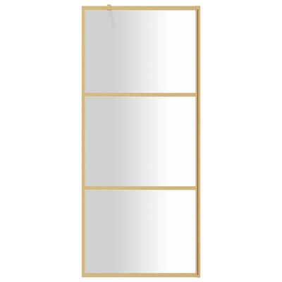 vidaXL Zástěna do průchozí sprchy čiré ESG sklo zlatá 80 x 195 cm