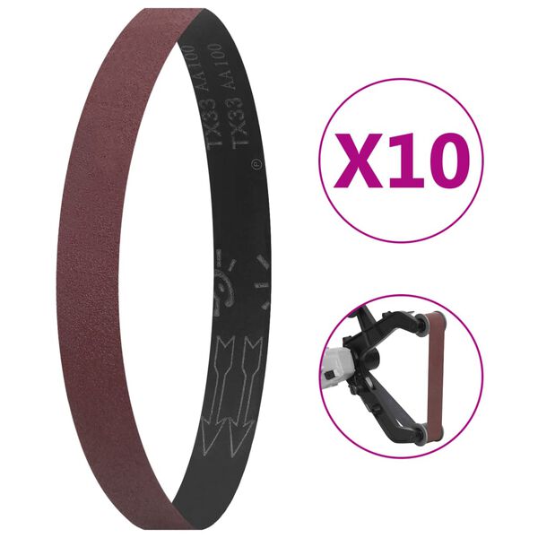 vidaXL Brusn&eacute; p&aacute;sy 10 ks P100 40 x 760 mm