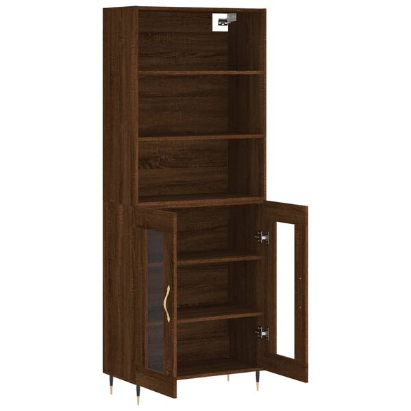 vidaXL Skř&iacute;ň highboard hněd&yacute; dub 69,5 x 34 x 180 cm kompozitn&iacute; dřevo