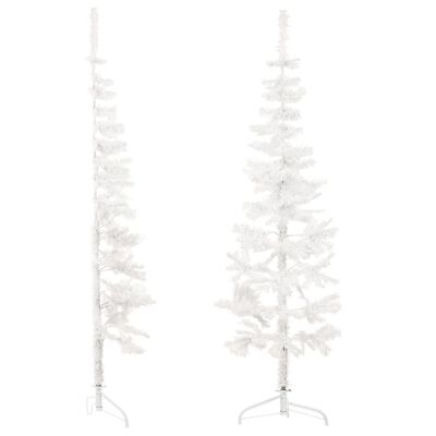 vidaXL Úzký umělý poloviční vánoční stromek se stojanem bílý 180 cm