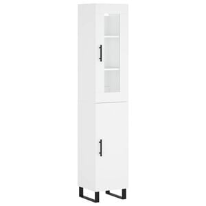 vidaXL Skř&iacute;ň highboard b&iacute;l&aacute; 34,5 x 34 x 180 cm kompozitn&iacute; dřevo