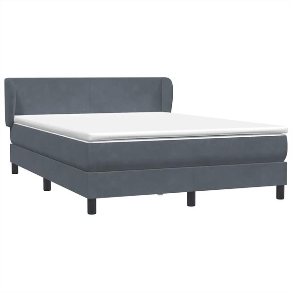 vidaXL Box spring postel s matrac&iacute; tmavě &scaron;ed&aacute; 160x220 cm samet