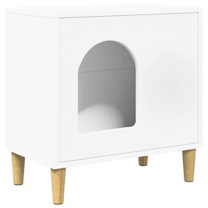 vidaXL Kočič&iacute; dům B&iacute;l&aacute; 51 x 30 x 52 cm Kompozitn&iacute; dřevo
