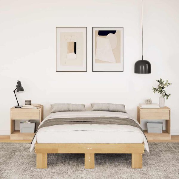 vidaXL R&aacute;m postele bez matrace 120x200 cm Dubov&yacute; masiv