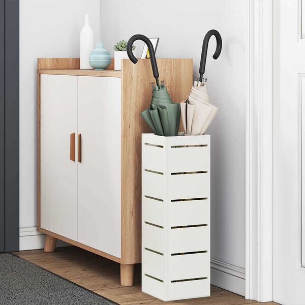 vidaXL Stojan na slunečníky Bílá 15.5 x 15.5 x 49 cm kov