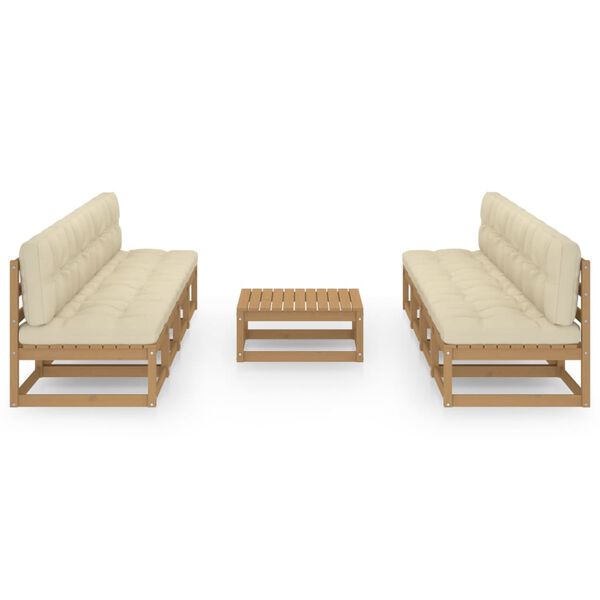 vidaXL 9dílná zahradní sedací souprava s poduškami masivní borovice