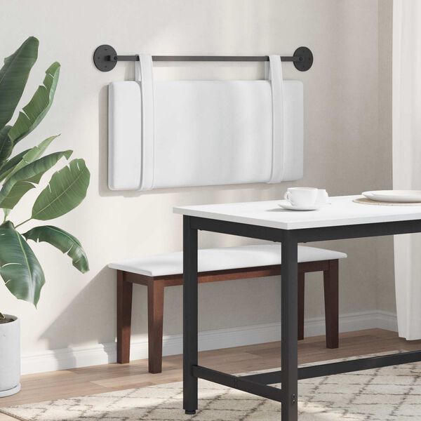 vidaXL Z&aacute;věsn&aacute; čeln&iacute; deska N&aacute;stěnn&yacute; B&iacute;l&yacute; 90 x 55 x 5 cm textil