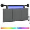 vidaXL Z&aacute;věsn&eacute; čelo postele S LED osvětlen&iacute;m Tmavě &scaron;ed&aacute; Textil
