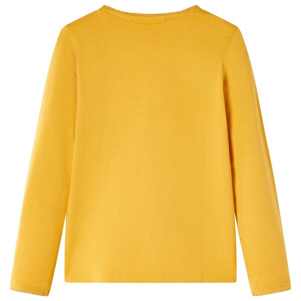 Dětsk&eacute; tričko s dlouh&yacute;m ruk&aacute;vem tmavě okrov&eacute; 140