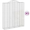 vidaXL Klenut&eacute; gabionov&eacute; ko&scaron;e 5 ks 200x50x220/240cm pozinkovan&eacute; železo