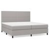 vidaXL Box spring postel s matrac&iacute; světle &scaron;ed&aacute; 200 x 200 cm textil