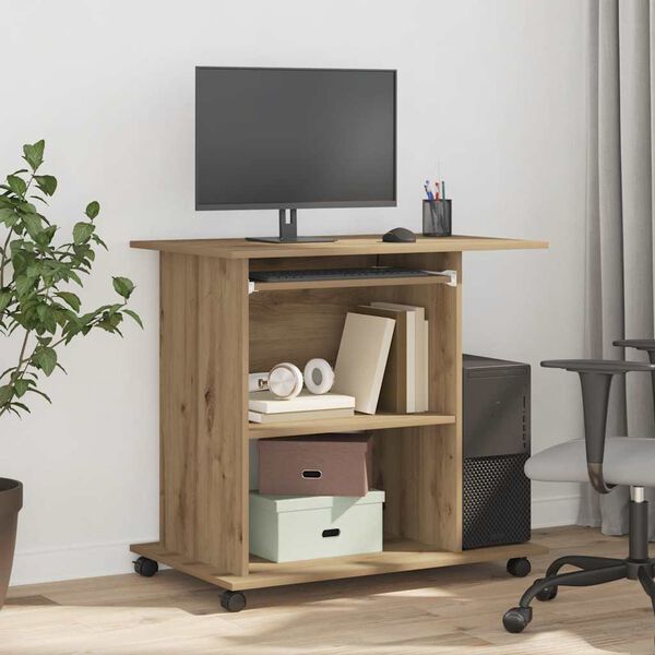 vidaXL Počítačový stůl dub artisan 80 x 50 x 75 cm dřevotříska