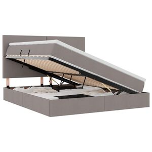 vidaXL Postel s &uacute;ložn&yacute;m prostorem a matrac&iacute; s čelo Taupe 160 x 200 cm