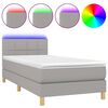 vidaXL Box spring postel s matrac&iacute; a LED světle &scaron;ed&aacute; 80x200 cm textil