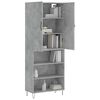 vidaXL Skř&iacute;ň highboard betonově &scaron;ed&aacute; 69,5x34x180 cm kompozitn&iacute; dřevo