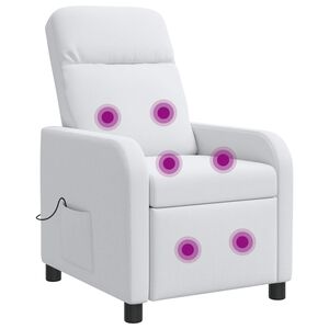 vidaXL Mas&aacute;žn&iacute; polohovac&iacute; křeslo B&iacute;l&aacute; Textil
