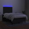 vidaXL Box spring postel s matrac&iacute; a LED čern&aacute; 120 x 200 cm textil
