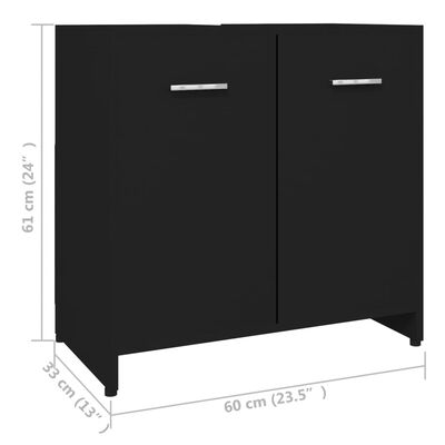 vidaXL Koupelnová skříňka černá 60 x 33 x 61 cm dřevotříska