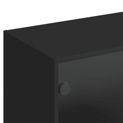 vidaXL Knihovna s dvířky černá 136x37x142 cm kompozitní dřevo