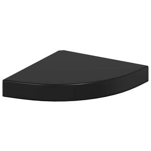 vidaXL Plovouc&iacute; rohov&aacute; police čern&aacute; vysok&yacute; lesk 25 x 25 x 3,8 cm MDF
