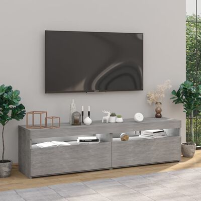 vidaXL TV skříňky s LED osvětlením 2 ks betonově šedé 75 x 35 x 40 cm