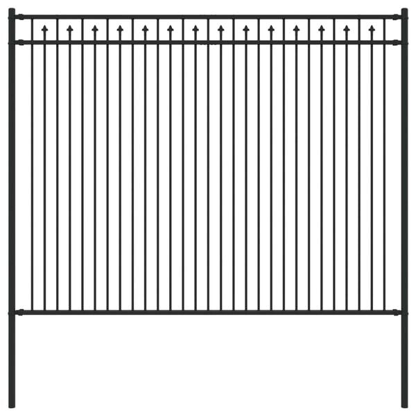 vidaXL Hřeb&iacute;kov&yacute; plot Čern&aacute; 200 x 200 cm Pr&aacute;&scaron;kově lakovan&aacute; ocel