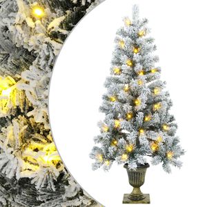vidaXL Mini v&aacute;nočn&iacute; stromek zasněžen&yacute; 120 cm 100 LED Tepl&aacute; b&iacute;l&aacute; PVC