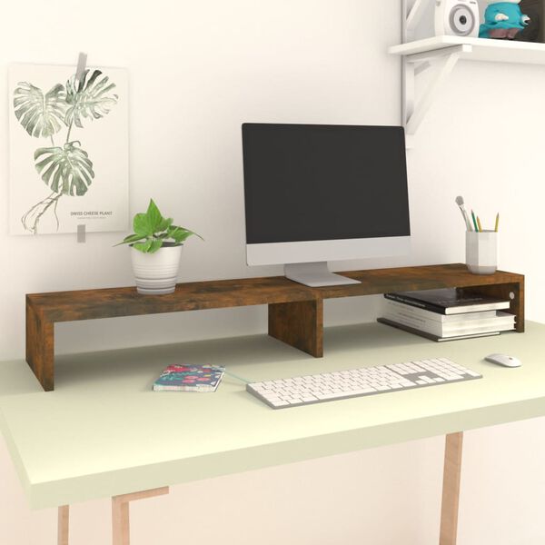 vidaXL Stojan na monitor kouřov&yacute; dub 110x23,5x9 cm kompozitn&iacute; dřevo