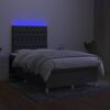 vidaXL Box spring postel s matrac&iacute; a LED tmavě &scaron;ed&aacute; 120x190 cm textil