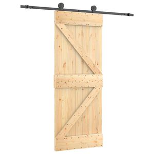vidaXL Posuvn&eacute; dveře 85 x 210 cm Masivn&iacute; borov&eacute; dřevo (neupraven&eacute;)