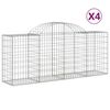 vidaXL Klenut&eacute; gabionov&eacute; ko&scaron;e 4 ks 200x50x80/100 cm pozinkovan&eacute; železo
