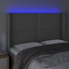 vidaXL Čelo postele s LED &scaron;ed&eacute; 147 x 16 x 118/128 cm uměl&aacute; kůže