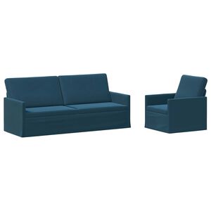 vidaXL Set pohovek 2 pcs Modr&aacute; Samet