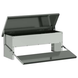 vidaXL Z&aacute;sobn&iacute;k pro slepice s ped&aacute;lem Stř&iacute;brn&aacute; 48,5 x 39,5 x 19 cm