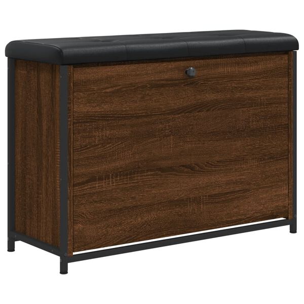 vidaXL Botn&iacute;kov&aacute; lavice s v&yacute;klopnou z&aacute;suvkou hněd&yacute; dub 82 x 32 x 56 cm