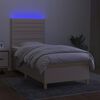 vidaXL Box spring postel s matrac&iacute; a LED kr&eacute;mov&aacute; 90x200 cm textil