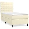 vidaXL Box spring postel s matrac&iacute; kr&eacute;mov&aacute; 80 x 200 cm uměl&aacute; kůže