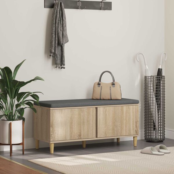 vidaXL Chodbičkov&aacute; lavice s pol&scaron;t&aacute;řem Sonoma dub 60 x 38 x 46 cm