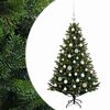 vidaXL Uměl&yacute; v&aacute;nočn&iacute; stromek s baňkami 120 cm 150 LED Tepl&aacute; b&iacute;l&aacute;