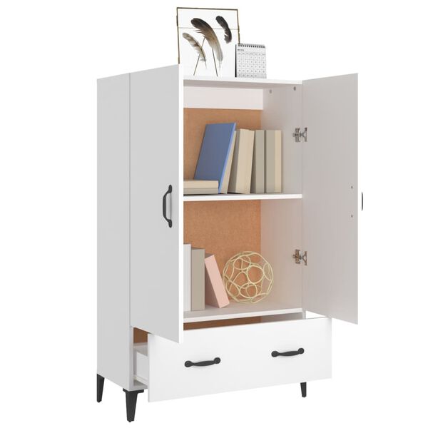 vidaXL Komoda b&iacute;l&aacute; 70 x 31 x 115 cm kompozitn&iacute; dřevo