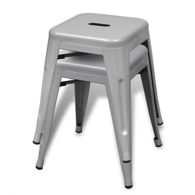 vidaXL Stohovatelné stoličky 2 ks šedé kov